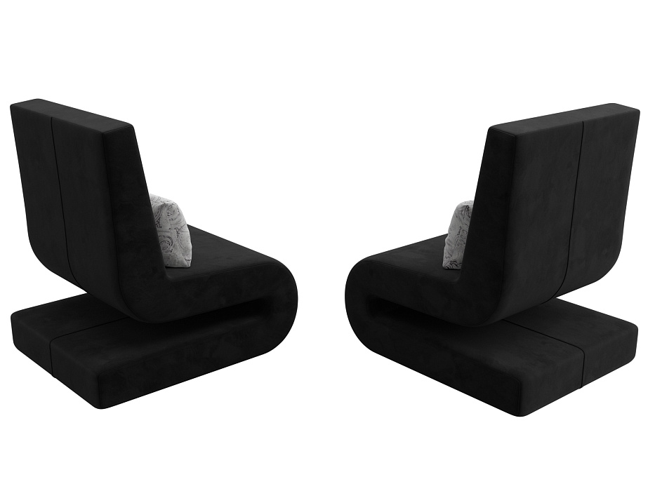 Кресло Волна (2 шт.) (черный/серый)