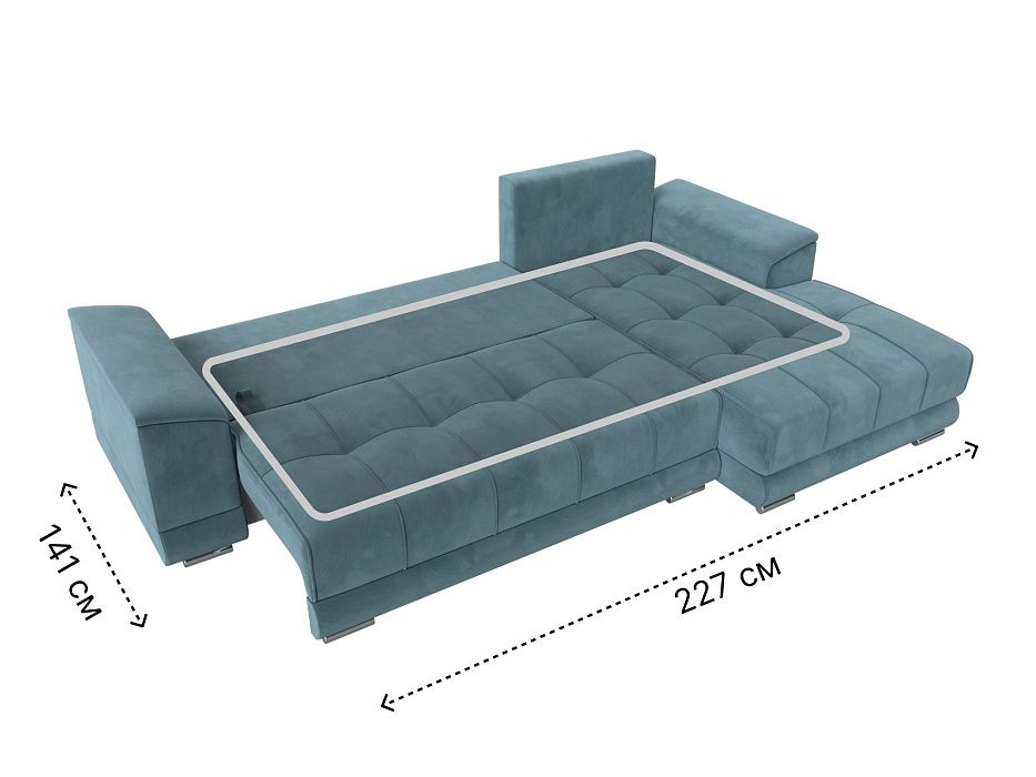Диван угловой НордСтар правый угол (бирюзовый)