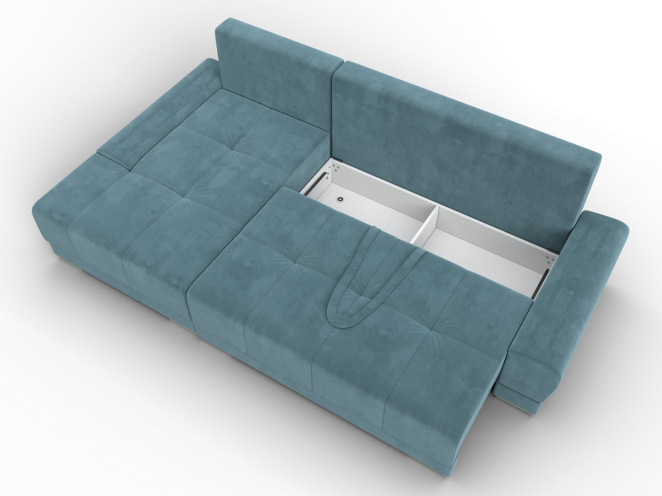Диван угловой Лига-119 угол левый (seven 113 бирюзовый)