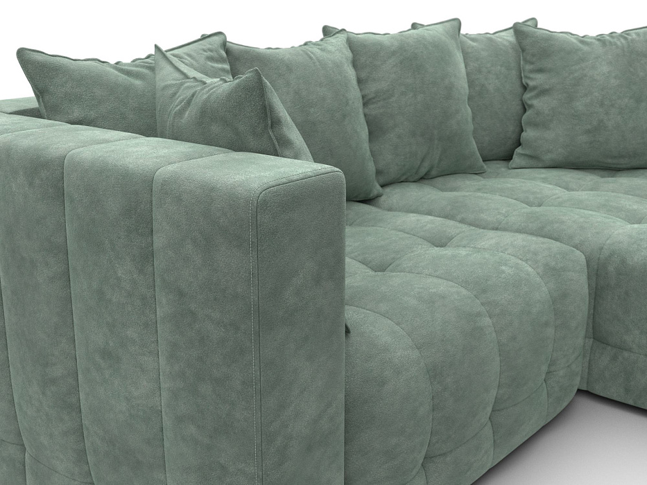 Диван угловой Лига-052 НПБ угол универсальный (brut 08 зеленый)