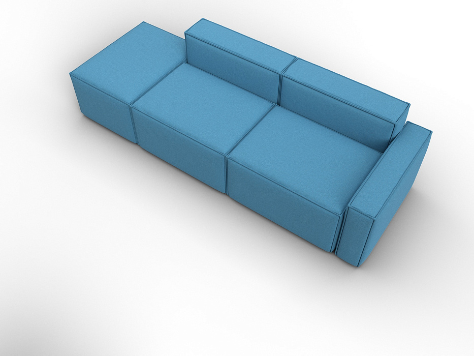 Диван угловой модульный Лига-063 угол правый (амур 10 голубой)