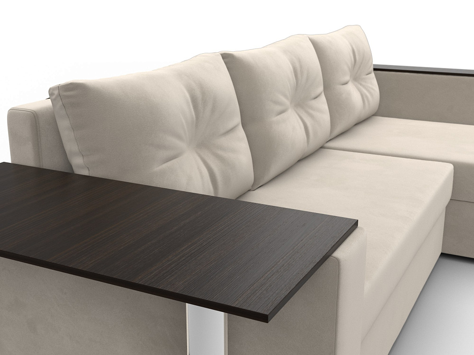 Диван угловой Атланта со столом правый угол (бежевый)