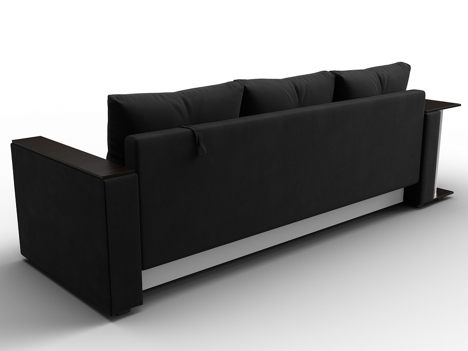 Диван прямой Атланта со столом слева (черный)