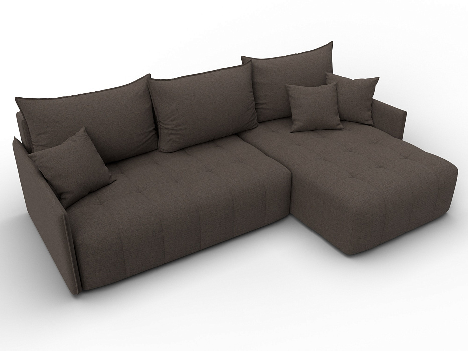 Диван угловой Лига-054 НПБ угол универсальный (амур 05 коричневый)