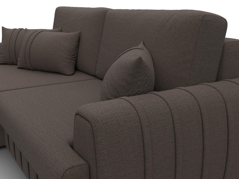 Диван угловой Лига-057 НПБ угол левый (амур 05 коричневый)