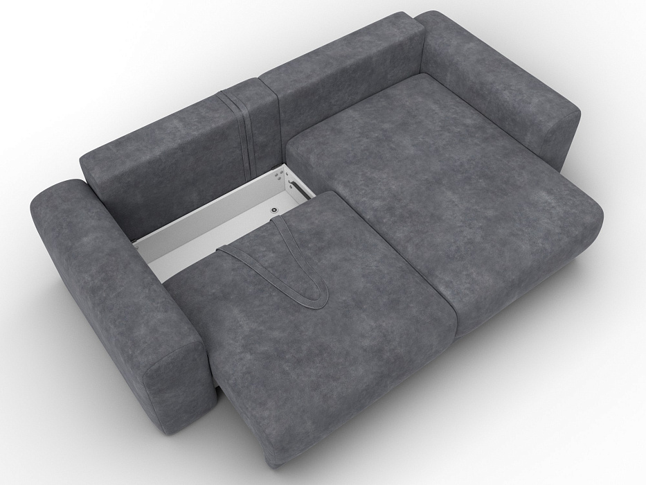 Диван угловой Лига-056 НПБ угол универсальный (brut 16 темно-серый)