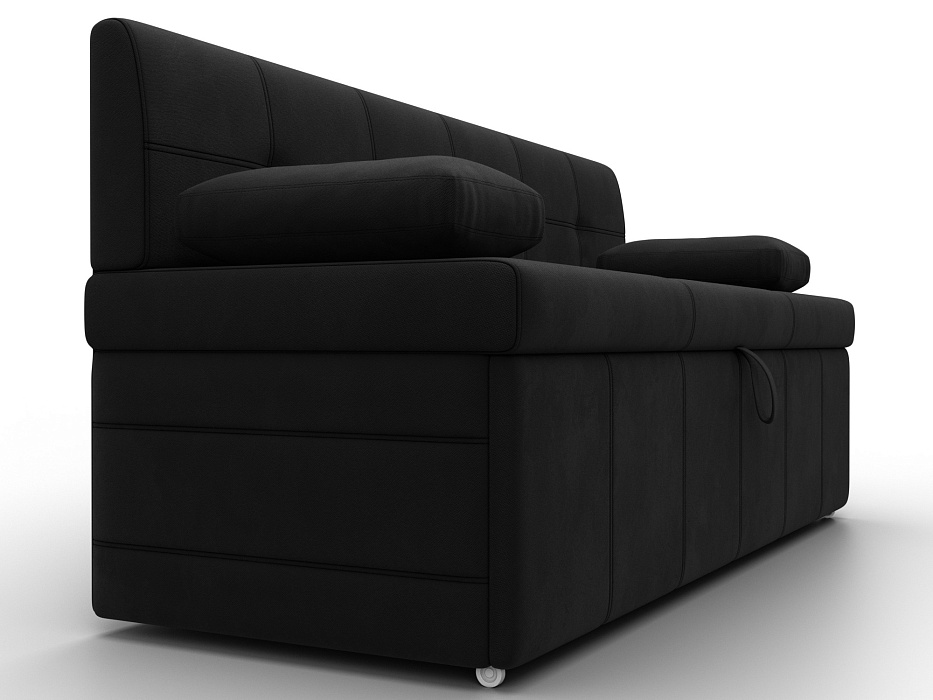 Диван кухонный прямой Лео (черный)