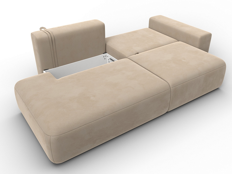Диван прямой Лига-036 НПБ Модерн подлокотник справа (бежевый)