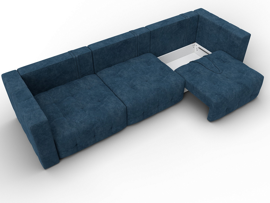 Диван прямой Лига-052 НПБ Лонг (brut 11 синий)