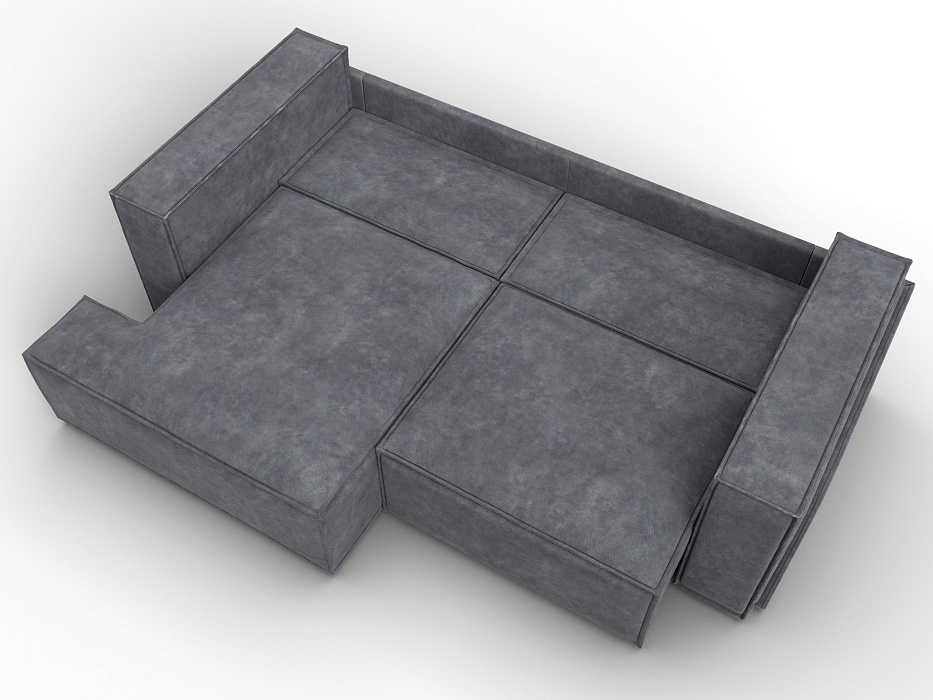 Диван угловой Лига-061 угол левый (brut 16 темно-серый)
