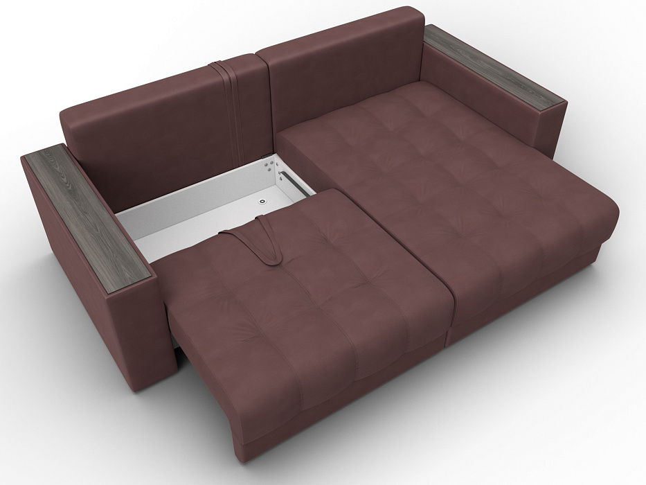 Диван угловой с декором Лига-049 НПБ (joly 09 бордовый)