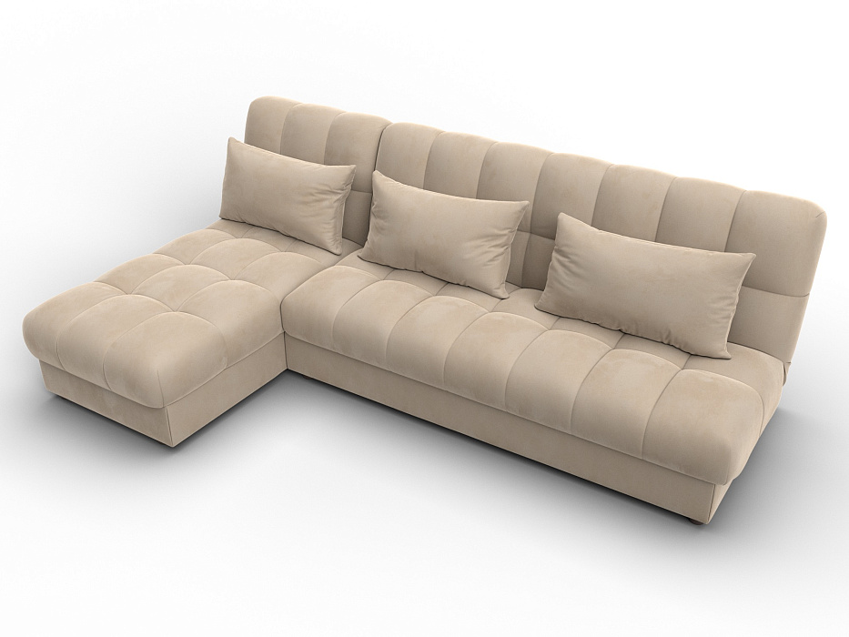 Диван угловой Лига-116 НПБ угол левый (seven 729 бежевый)