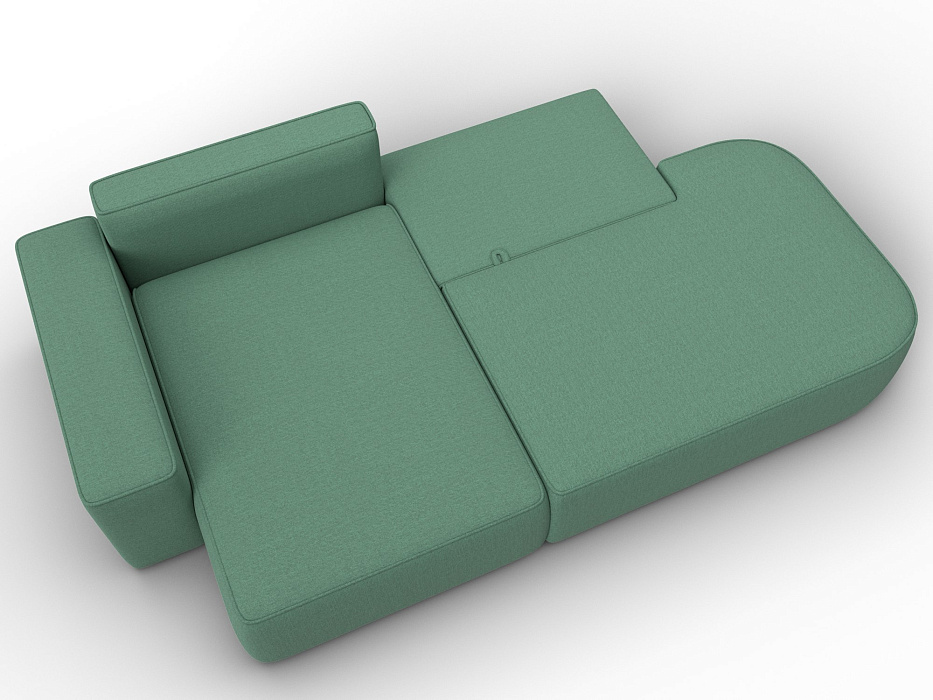 Диван угловой Лига-065 угол левый (амур 11 зеленый)