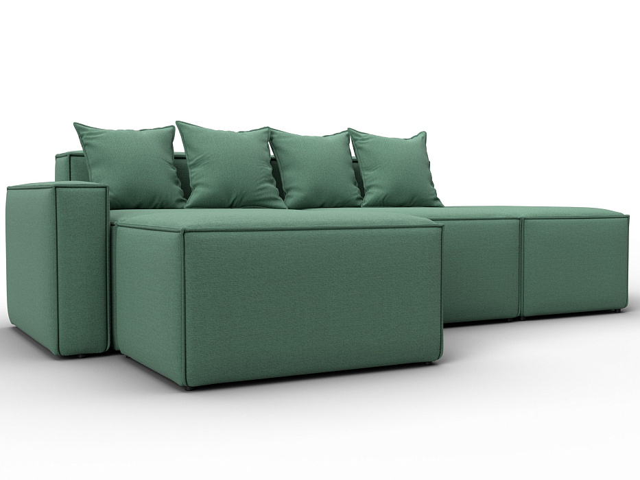 Диван угловой модульный Лига-063 угол левый (амур 11 зеленый)