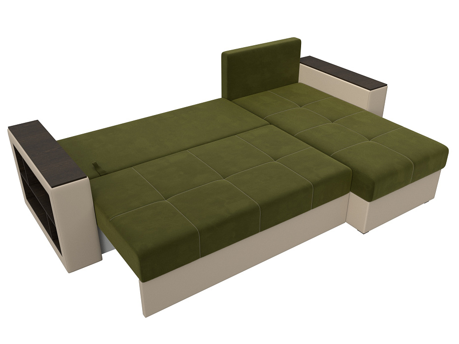 Диван угловой Дубай Лайт угол универсальный (зеленый;бежевый)