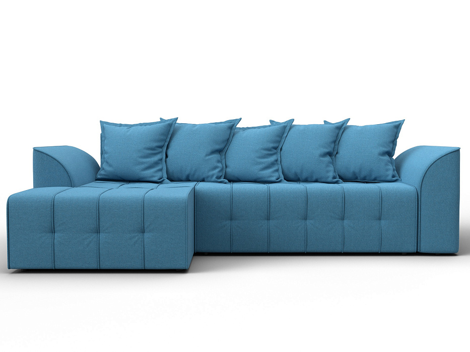 Диван угловой Лига-113 угол левый (амур 10 голубой)