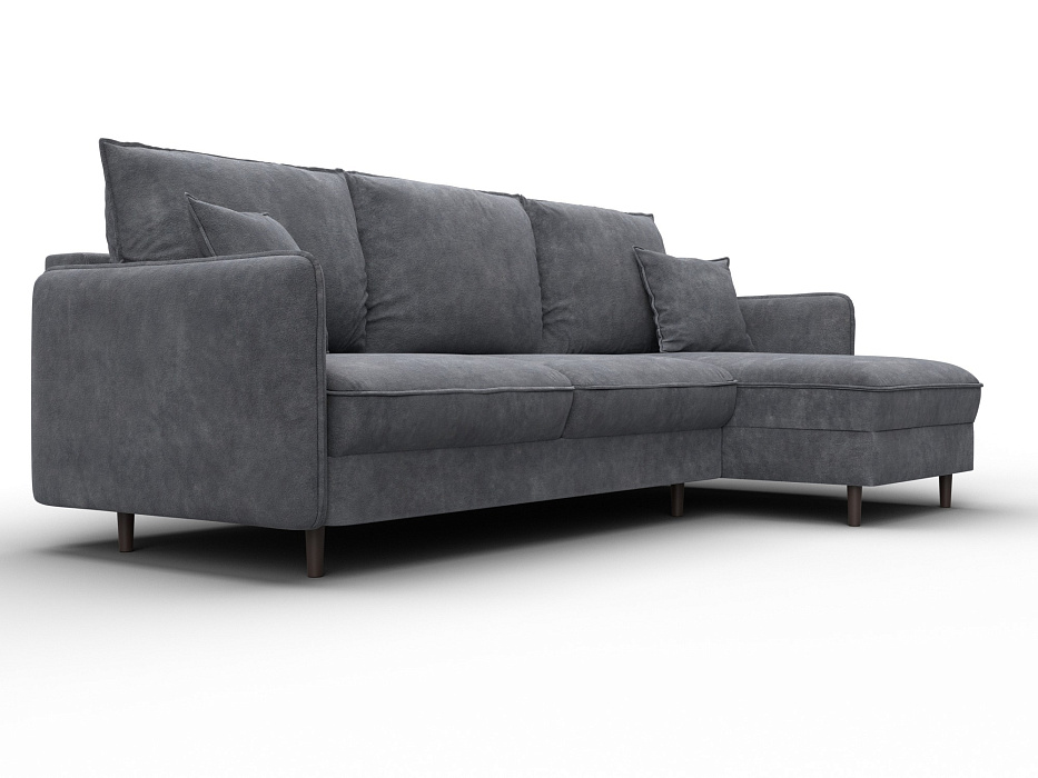 Диван угловой Лига-064 НПБ угол универсальный (brut 16 темно-серый)