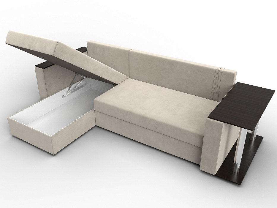 Диван угловой Атланта со столом левый угол (бежевый)