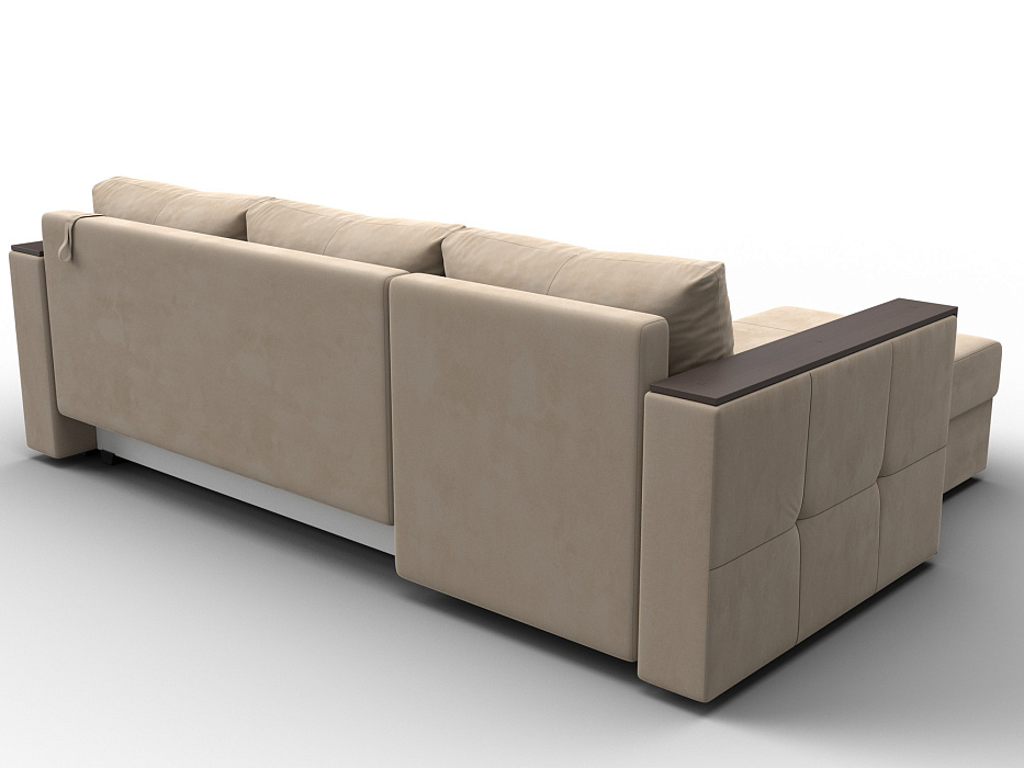 Диван угловой Валенсия Лайт левый угол (seven 729 бежевый)