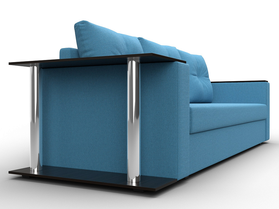 Диван прямой Атланта со столом слева (амур 10 голубой)