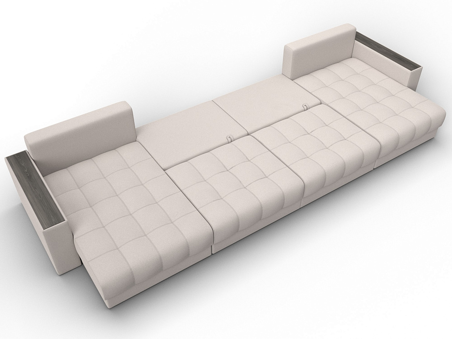 Диван П-образный с декором Лига-049 НПБ Лонг (joly 05 бежевый)