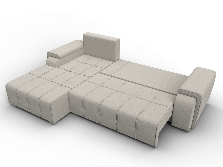 Диван угловой Лига-121 левый угол (амур 02 бежевый)