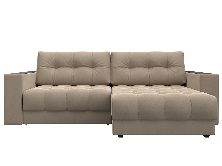 Диван угловой с декором Лига-049 НПБ (seven 729 бежевый)