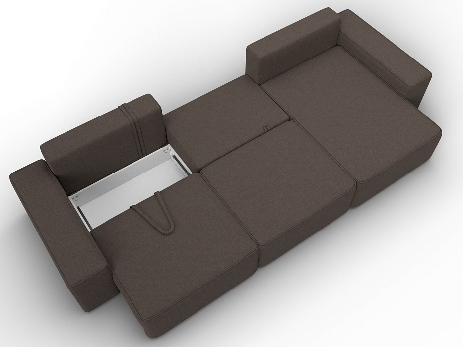 Диван угловой Лига-074 угол универсальный (амур 05 коричневый)