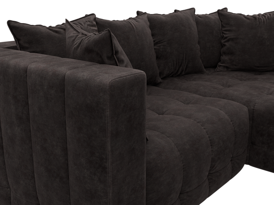 Диван угловой Лига-052 НПБ угол универсальный (brut 17 коричневый)