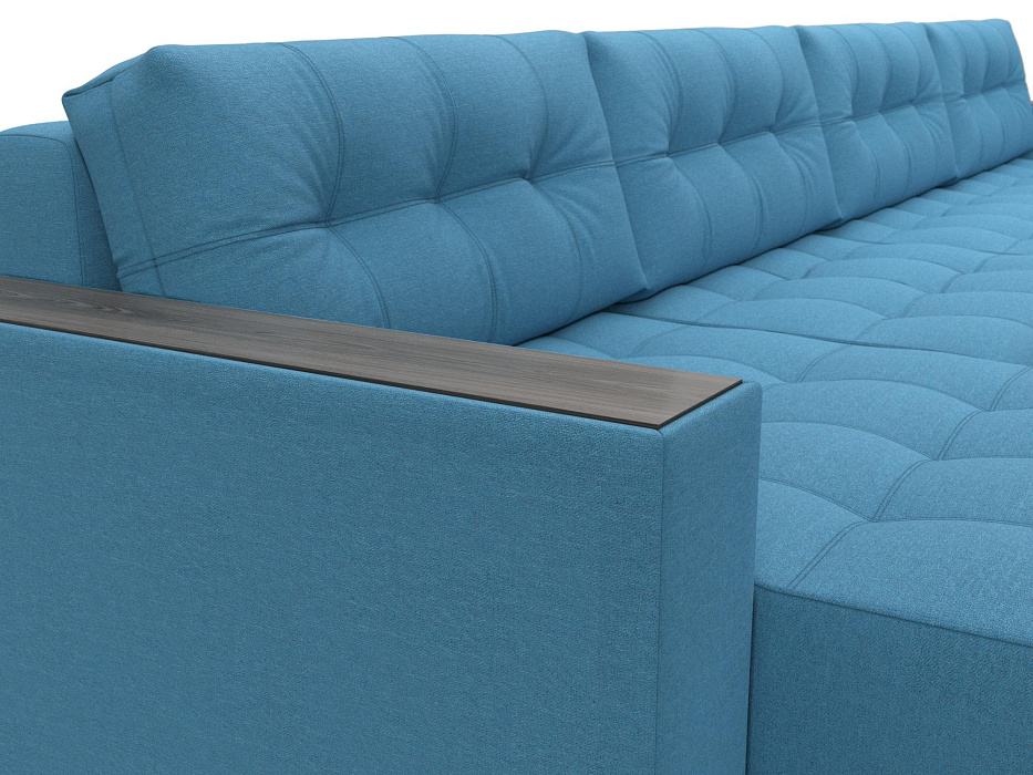 Диван П-образный с декором Лига-049 НПБ Лонг (амур 10 голубой)