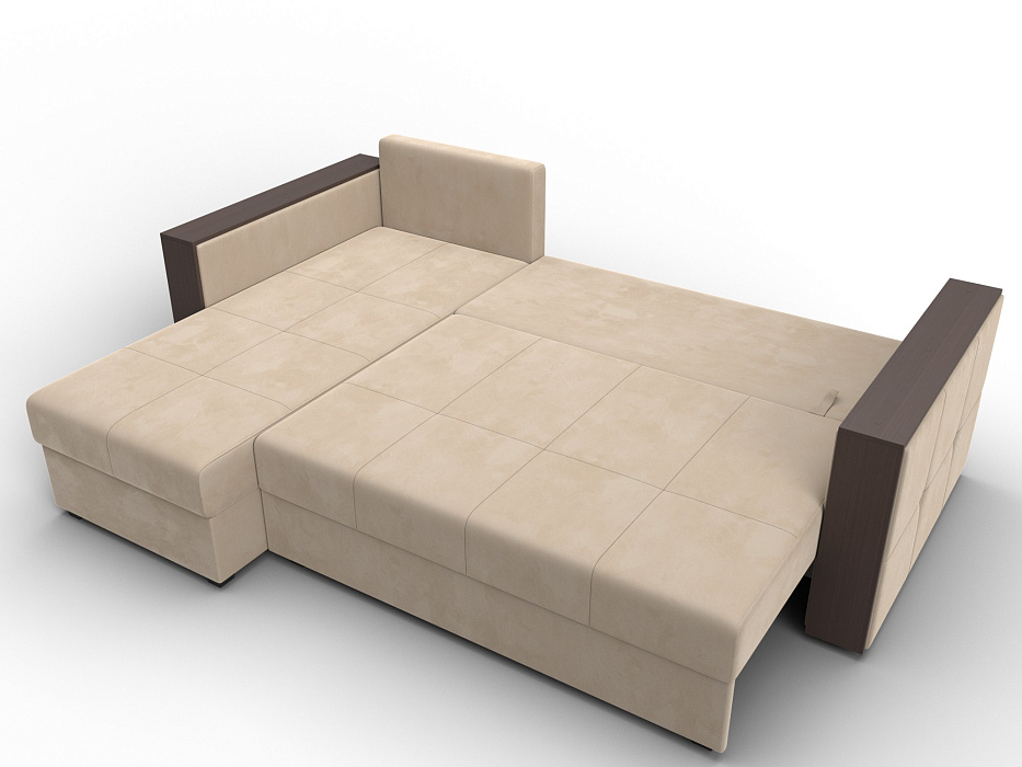 Диван угловой Валенсия Лайт левый угол (seven 729 бежевый)