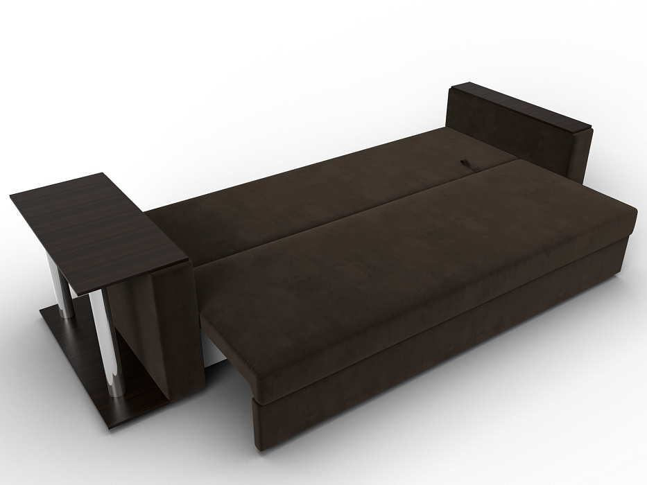 Диван прямой Атланта со столом слева (коричневый)