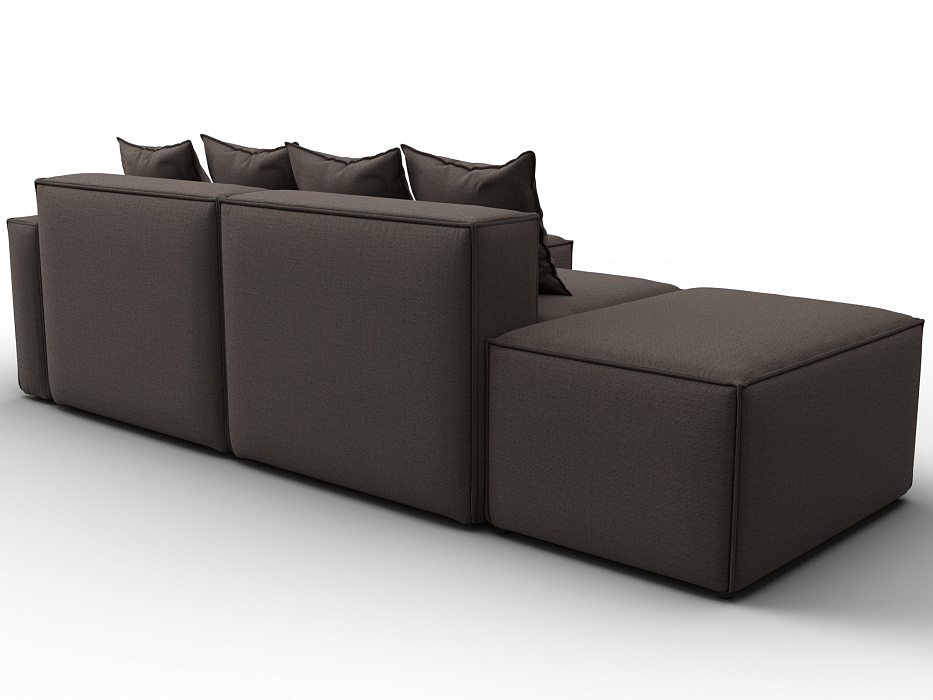 Диван угловой модульный Лига-063 угол правый (амур 05 коричневый)