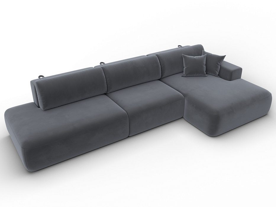 Диван угловой Лига-036 НПБ Модерн Лонг правый угол (seven 17 серый)