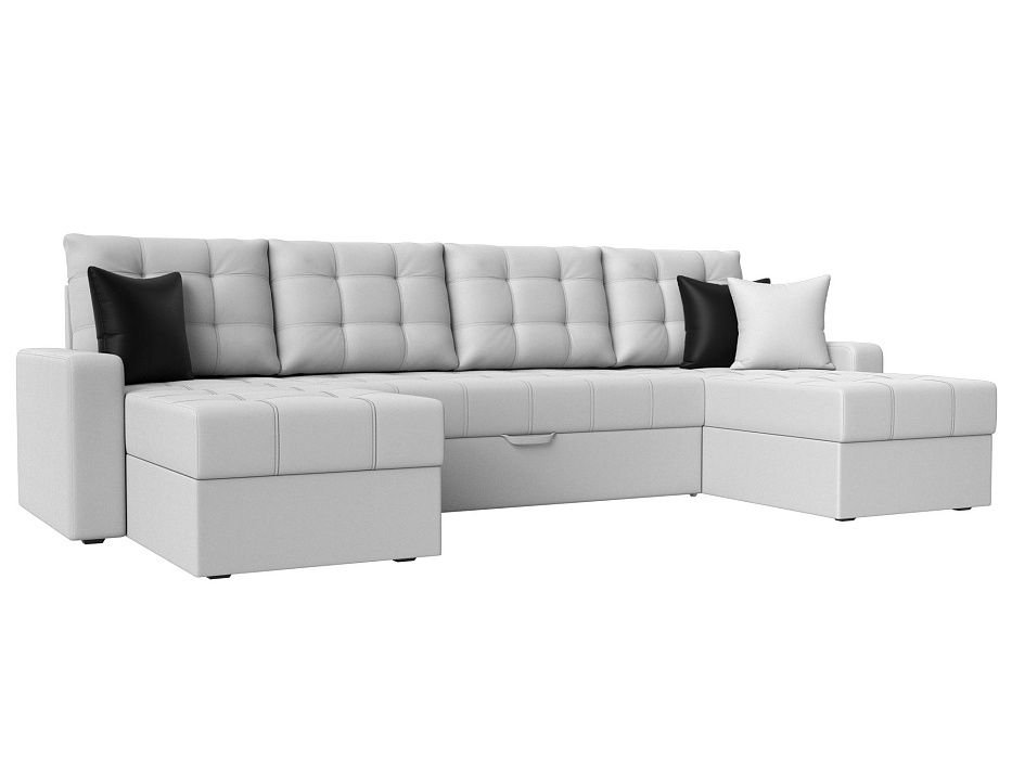 П-образный диван Ливерпуль (белый\черный цвет)