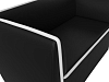 Прямой диван Бергамо 2-х местный (черный\белый цвет)