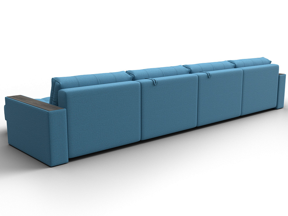 Диван П-образный с декором Лига-049 НПБ Лонг (амур 10 голубой)