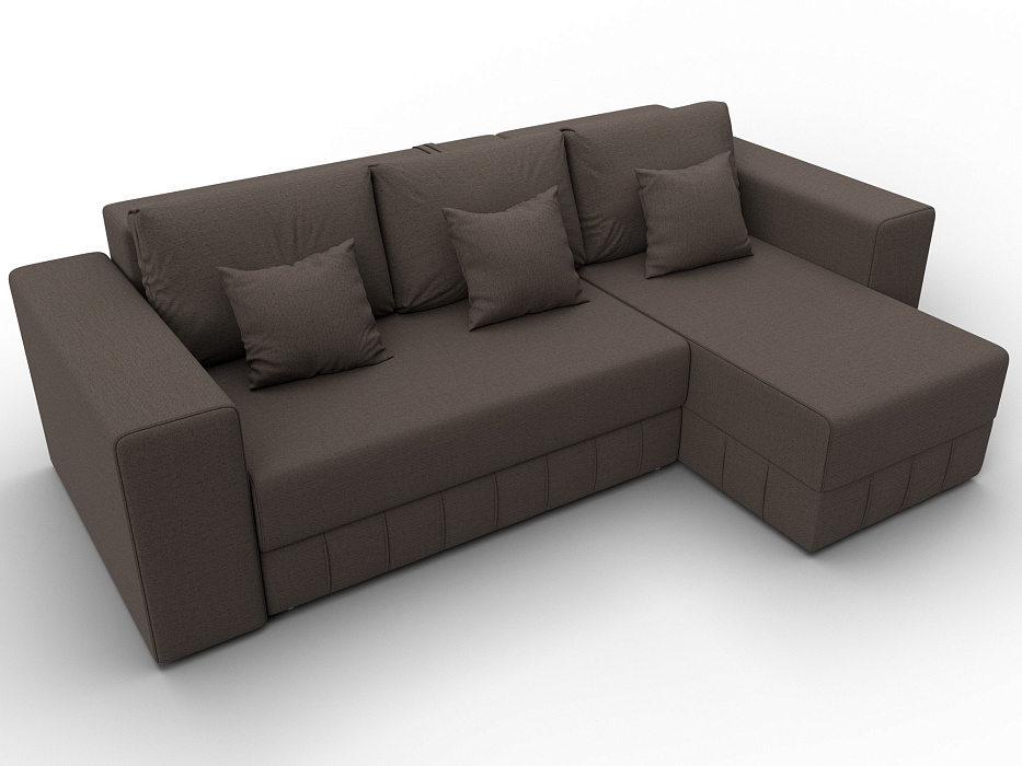 Диван угловой Лига-076 угол универсальный (амур 05 коричневый)