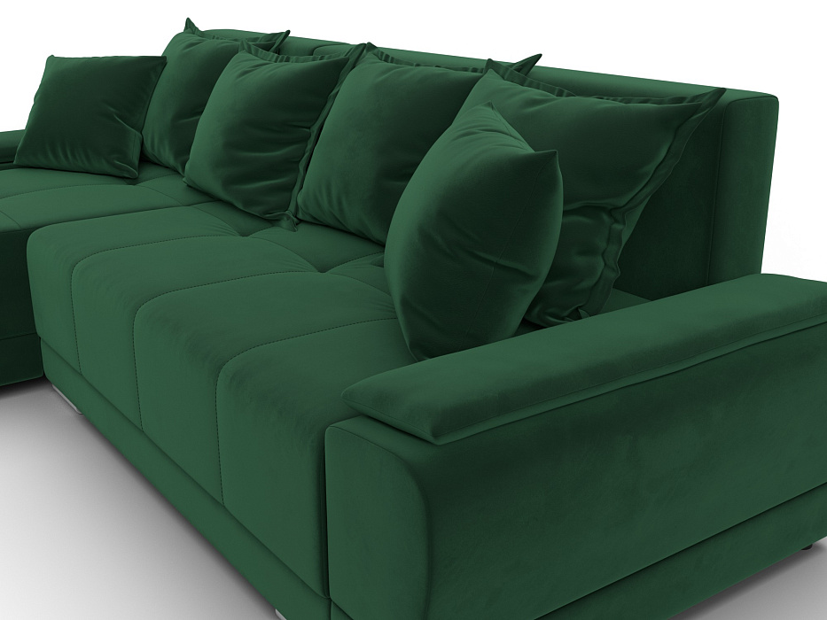 Диван угловой Лига-119 угол левый (seven 626 зеленый)