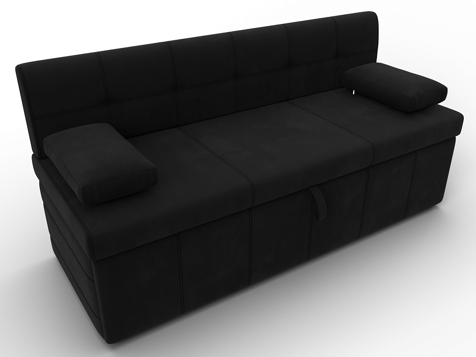 Диван кухонный прямой Лео (черный)