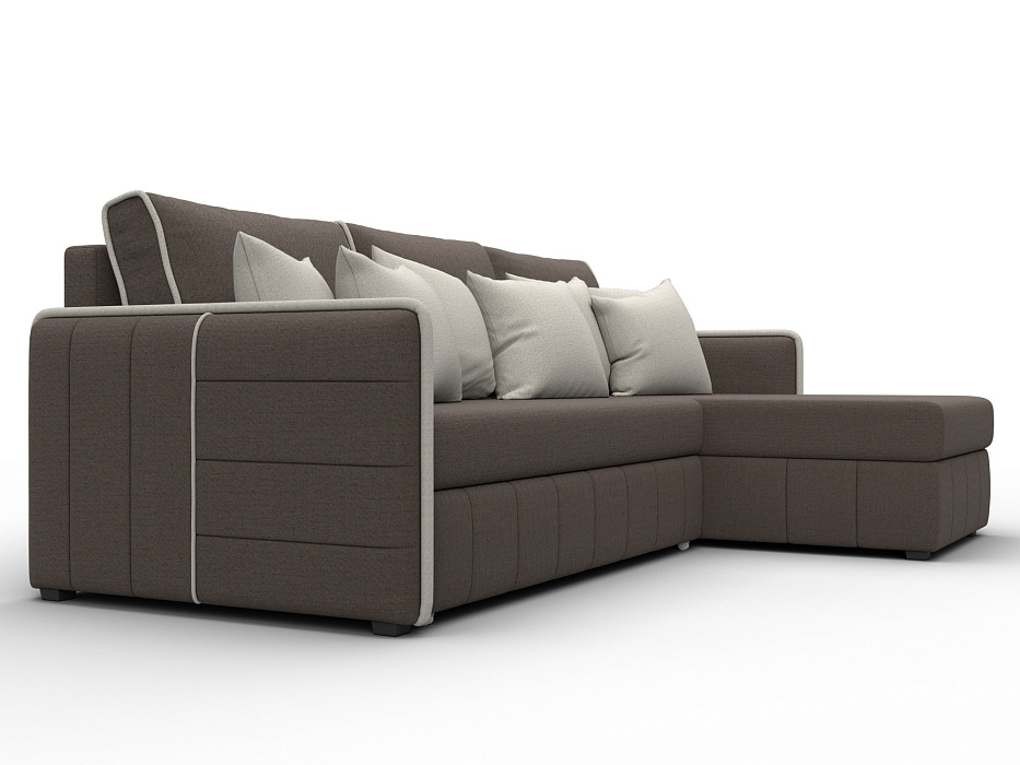 Диван угловой Лига-078 угол универсальный (амур 05 коричневый/амур 02 бежевый)