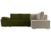 Угловой диван Хьюго правый угол (зеленый\бежевый цвет)