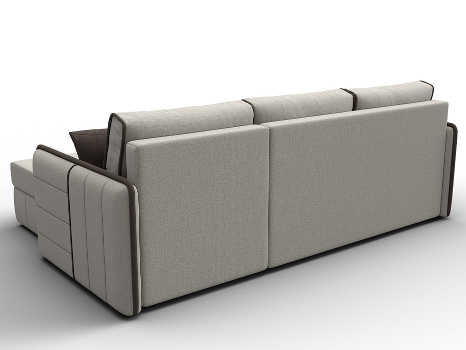 Диван угловой Лига-078 угол универсальный (амур 02 бежевый/амур 05 коричневый)