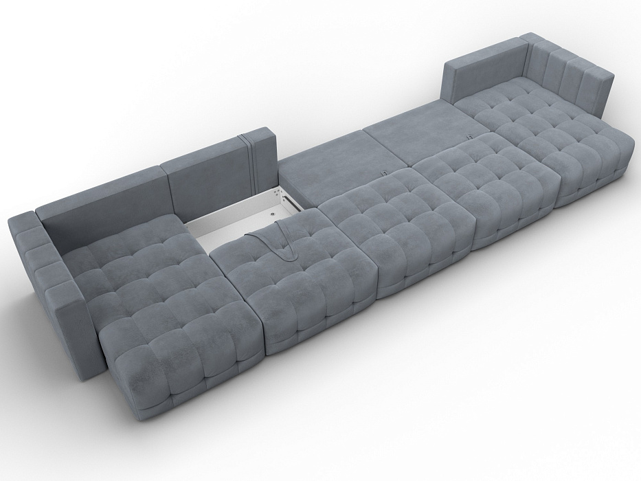 Диван П-образный Лига-052 НПБ МегаЛонг (tower 10 серый)