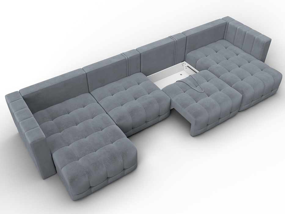 Диван П-образный Лига-052 НПБ Лонг (tower 10 серый)