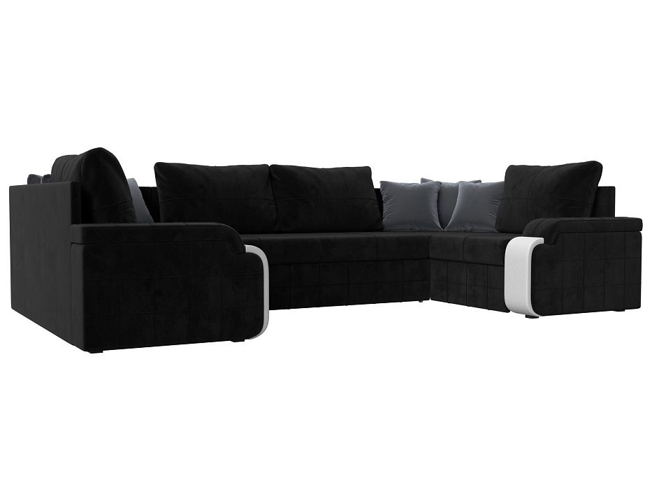 П-образный диван Николь (черный\белый\серый цвет)