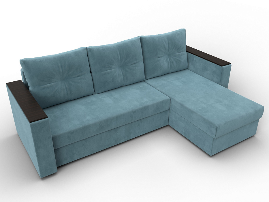 Диван угловой Атланта без стола универсальный угол (seven 113 бирюзовый)