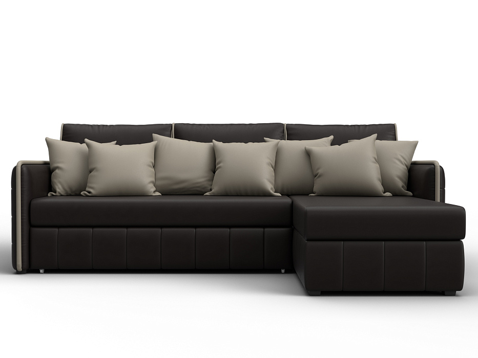 Диван угловой Лига-078 угол универсальный (grifon 12 коричневый/grifon 04 бежевый)