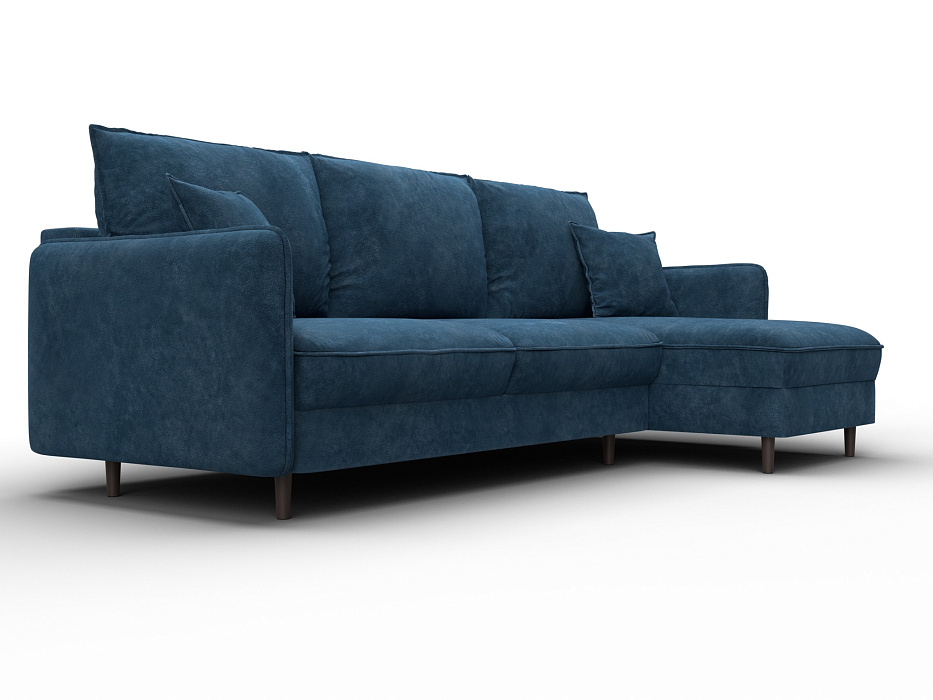 Диван угловой Лига-064 НПБ угол универсальный (brut 11 синий)