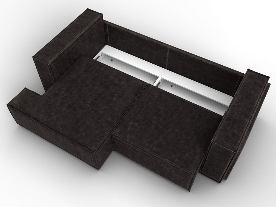 Диван угловой Лига-061 угол левый (brut 17 коричневый)